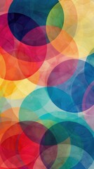 Obraz premium Bright, overlapping circles of various colors form an abstract design with a cheerful ambiance