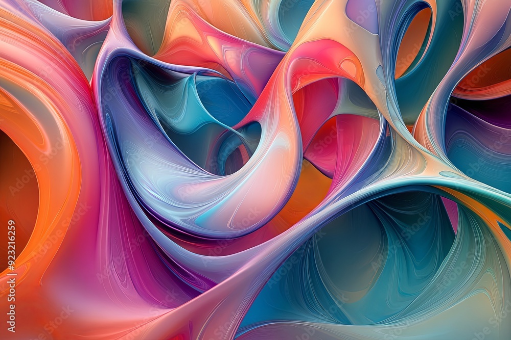 Poster abstract colorful swirls with fluid patterns evoking movement and energy in a vibrant artistic compo