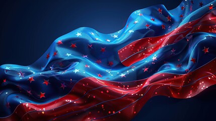 memorial day background remember,honor with waving usa flag on dark background.