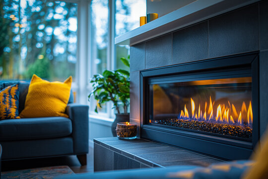 Modern gas fireplace