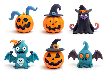 楽しいハロウィンのアイコンセット-4