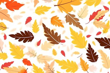seamless pattern with autumn leaves