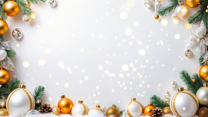 christmas background with balls and snowflakes