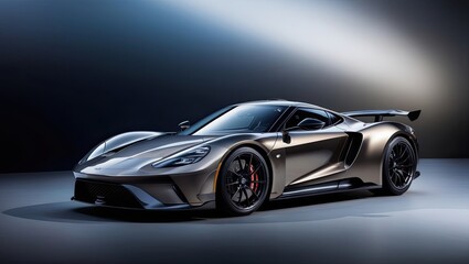 Metallic modern luxury bronze sports car