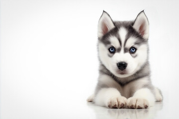 Fototapeta premium Siberian husky puppy isolated