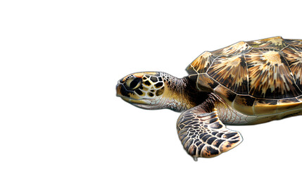 Obraz premium Beside View of Loggerhead Turtle, Left Side Perspective, High-Resolution Turtle Photography, Generative AI