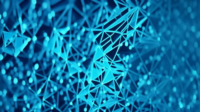 Abstract blue background with intersecting lines and scattered dots forming a pattern, Visualizing the invisible web of connections and vulnerabilities in a digital ecosystem