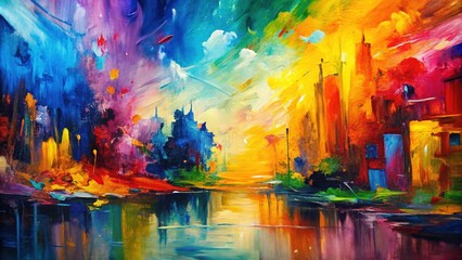 Vibrant Expressionist Blend: Bold brushstrokes, expressive mark-making, saturated colors, raw emotion