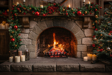 Warm fireplace