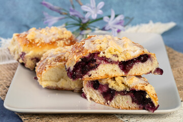 Traditional Polish blueberry buns