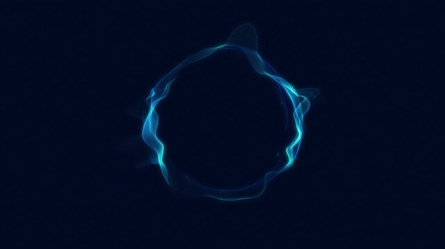 A digital sphere, with abstracted waves. Technological background of particles