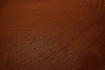 Top view of an extreme arid terrain of grey stone sand desert. brown red soil ground Earth for texture background,desert Dry surface Arid,drought land, natural disaster. drought land global warming