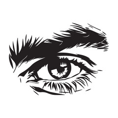 Simple male eye icon, black vector illustration on white background