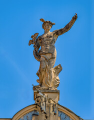 sculpture on top of the roof, Ljubljana, Slovenia, Europe, June 2024