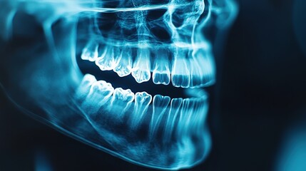 A human skull shows the intricate details of impacted wisdom teeth, emphasizing dental concerns and anatomical structure