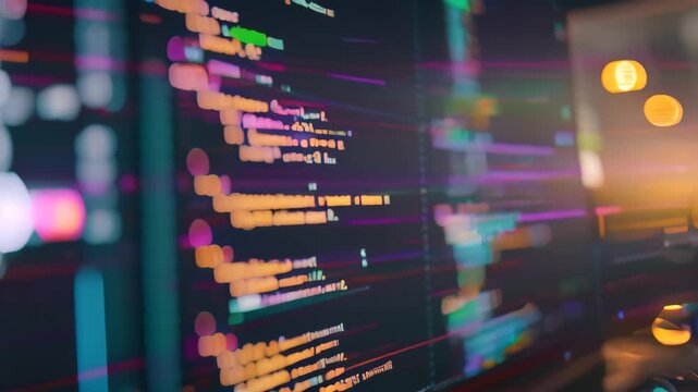 A computer screen showing a vast amount of data, including codes and statistics related to web development and programming languages, Web development. programming languages