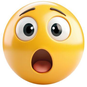 Naklejki Surprised emoji sticker transparent background PNG clipart