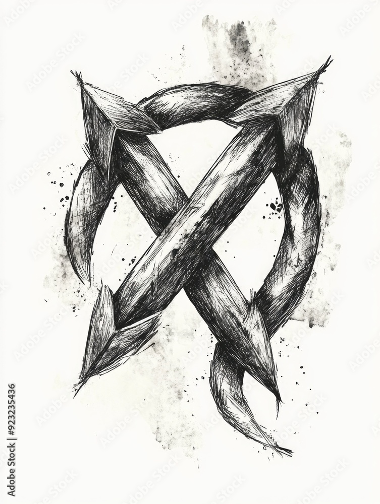 Poster vibrant hand drawn arrows with fluid looping tails and tails creating a design element these creativ