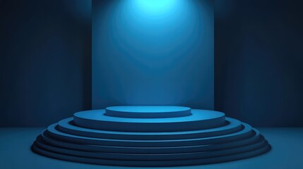 Obraz premium Digital technology modern futuristic look stage podium for computer products showcase advertising montage background.