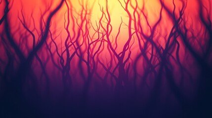 Eerie Halloween shadows cast by abstract twisted shapes creating a sense of foreboding