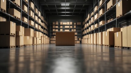 old warehouse room with stage podium for products showcase advertising background.