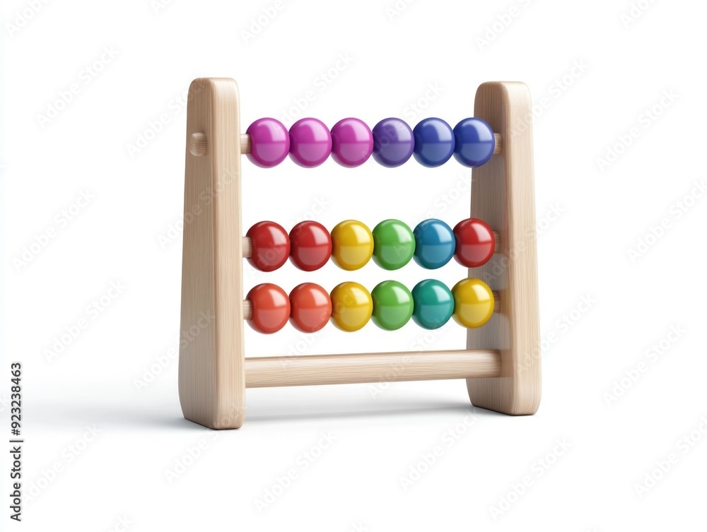 Poster vibrant and stylized 3d abacus icon symbolizing educational learning mathematical concepts and quant