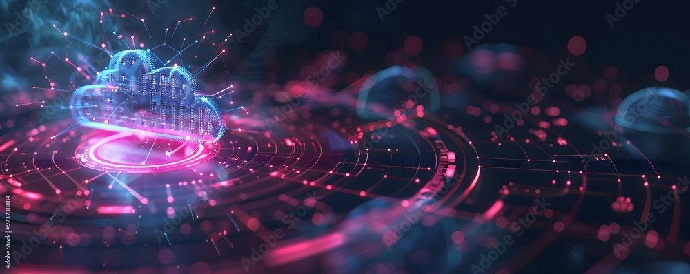 Poster Abstract Cloud Computing Network with Neon Lights