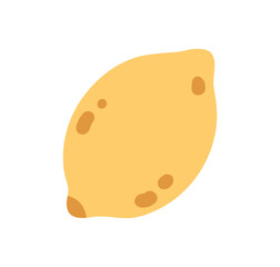 Lemon, fresh citrus fruit. Exotic tropical food, healthy sour eating. Organic natural yellow limon, vitamin C icon. Flat graphic vector illustration isolated on white background