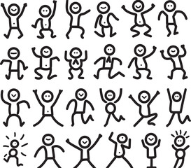set of silhouettes of people