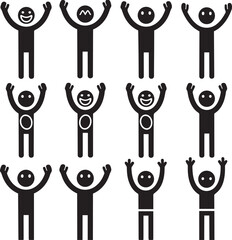 set of people silhouettes