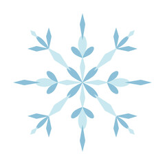 Obraz premium Snowflake. Abstract figure of a snowflake. Winter decorative element in flat style. 