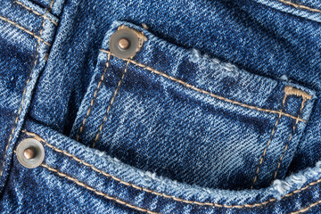 Jeans pocket closeup