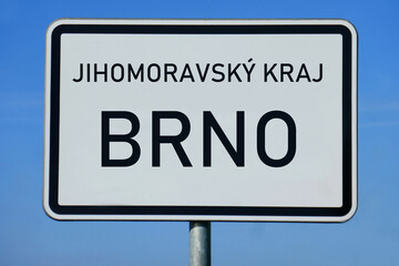 Ortsschild Jihomoravský kraj Brno