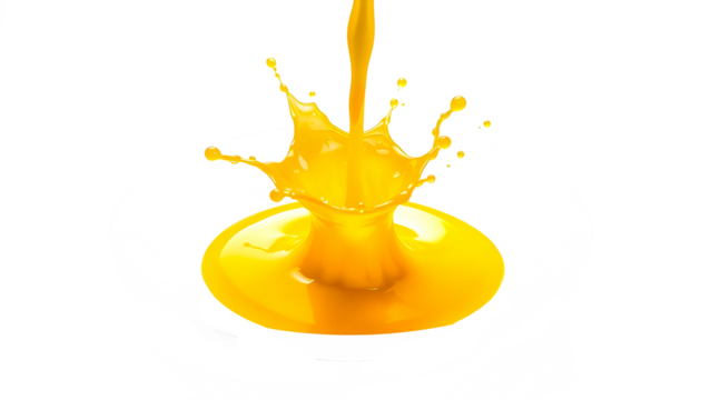 Dynamic yellow mango splash isolated on Png background with drops and ripples, Vibrant Yellow Mango Splash with Droplets Eye-Catching Yellow Splash with Ripples and Drops for Beverage Photography