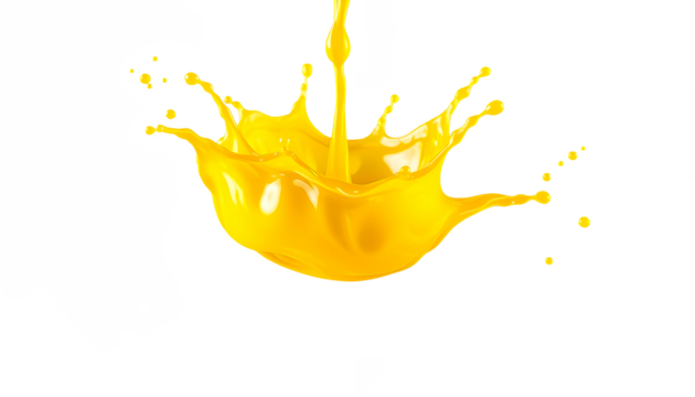 Dynamic yellow mango splash isolated on Png background with drops and ripples, Vibrant Yellow Mango Splash with Droplets Eye-Catching Yellow Splash with Ripples and Drops for Beverage Photography