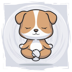 Dog Yoga Logo Design Vector