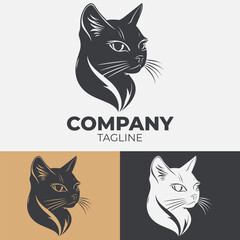 cat logo with several color variants