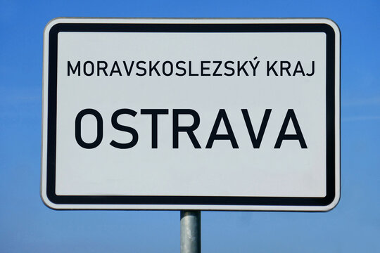 Ortsschild Moravskoslezsk&yacute; kraj Ostrava