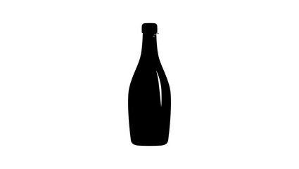 bottle of vinegar , black isolated silhouette