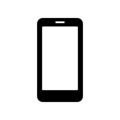 Touchscreen phone icon vector on white background.