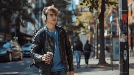 The young man with coffee