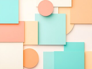 Fototapeta premium Minimalist Teal and Rust Orange Geometric Shapes Contrasting Background