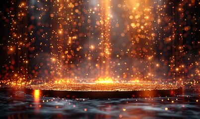 golden podium with sparkling lights award ceremony concept seamless loop video background animation perfect for award ceremonies or presentations.