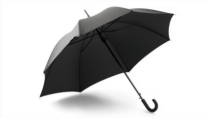 A black umbrella against a white background