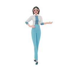 3d render character businesswoman illustration
