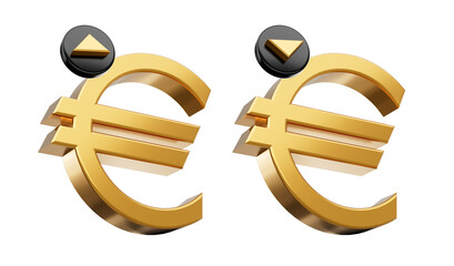 Up and Down Euro Sign 3d illustration
