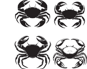 Crab Silhouette Vector isolated on white background