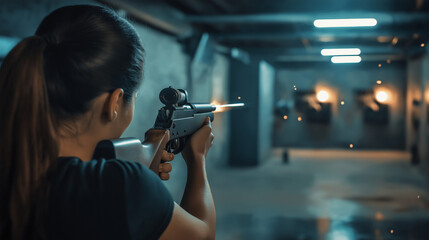 person doing shooting practice