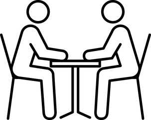 People seat icon. Linear style.