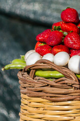 strawberries in a basket